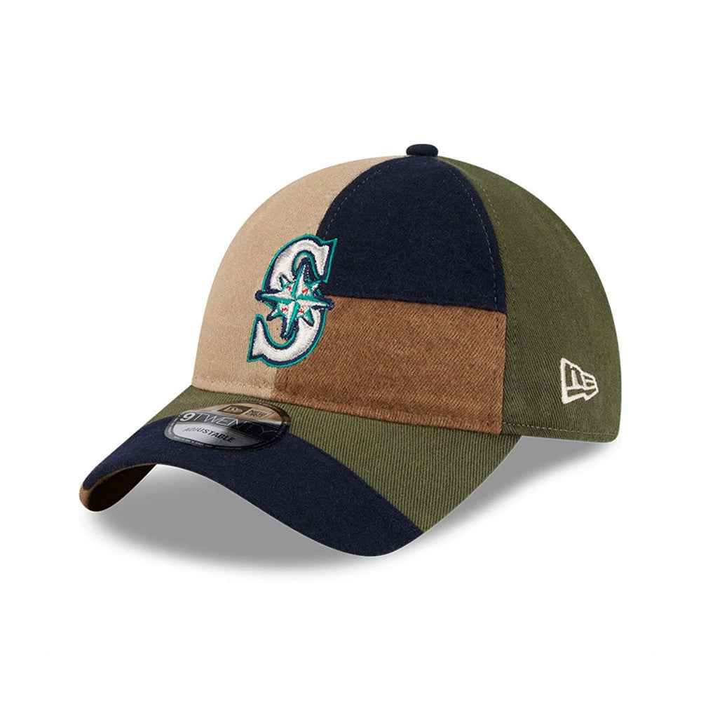This is a Seattle Mariners MLB Patchwork Open Brown 9TWENTY Adjustable Cap 1