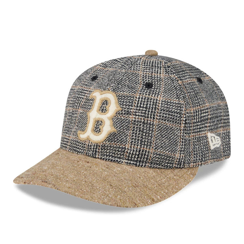 This is a Boston Red Sox MLB Vintage Tweed Open Blue Retro Crown 59FIFTY Fitted Cap 1