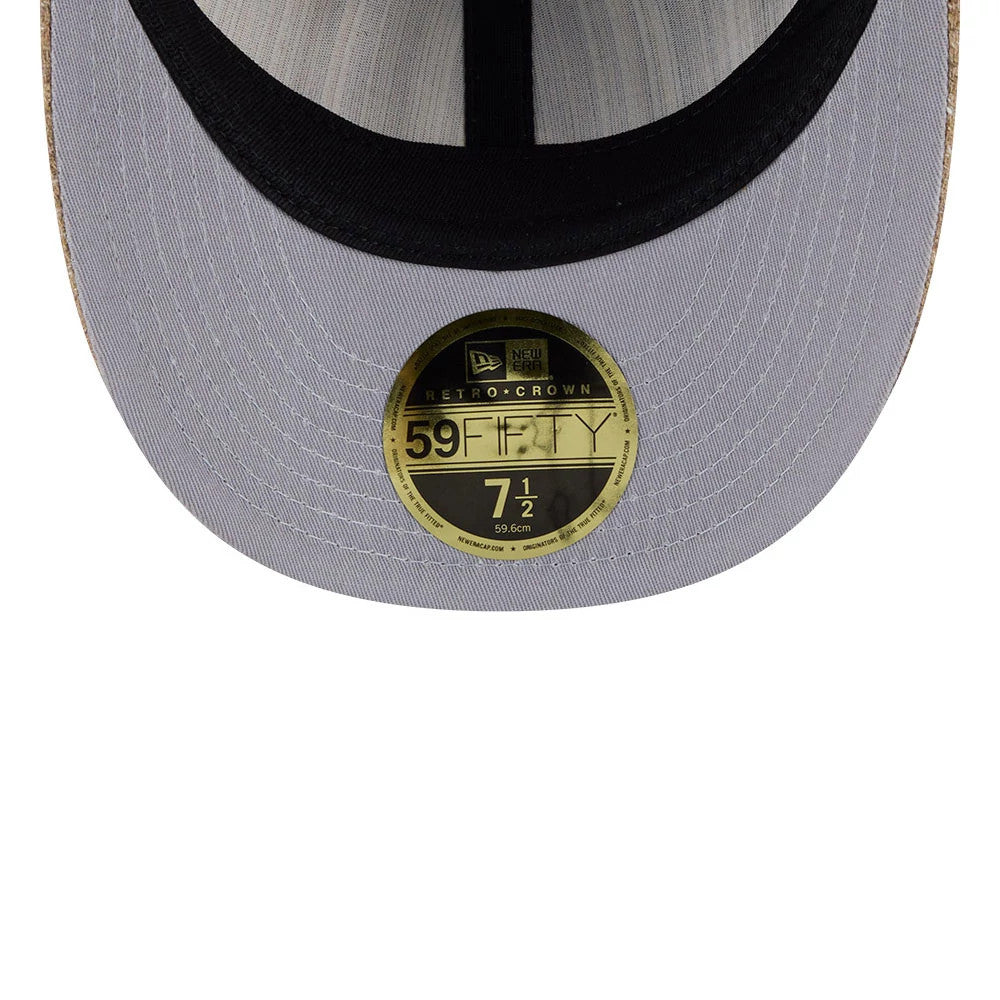 This is a Atlanta Braves MLB Vintage Tweed Open Blue Retro Crown 59FIFTY Fitted Cap 2
