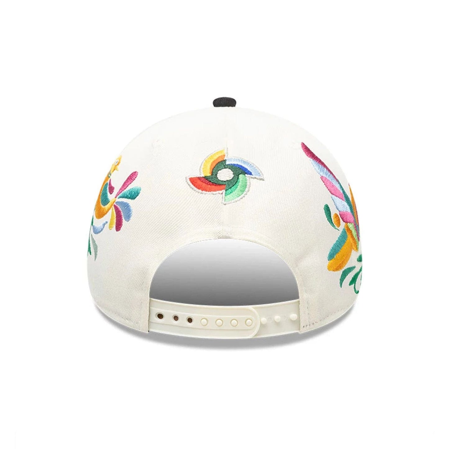 Pictured is this World Baseball Classic Latin Embroidery Mexico 9FORTY M-Crown A-Frame cap in white. 7