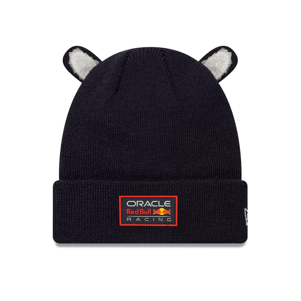 This is a Red Bull Racing Child Ears Dark Blue Cuff Knit Beanie Hat 1