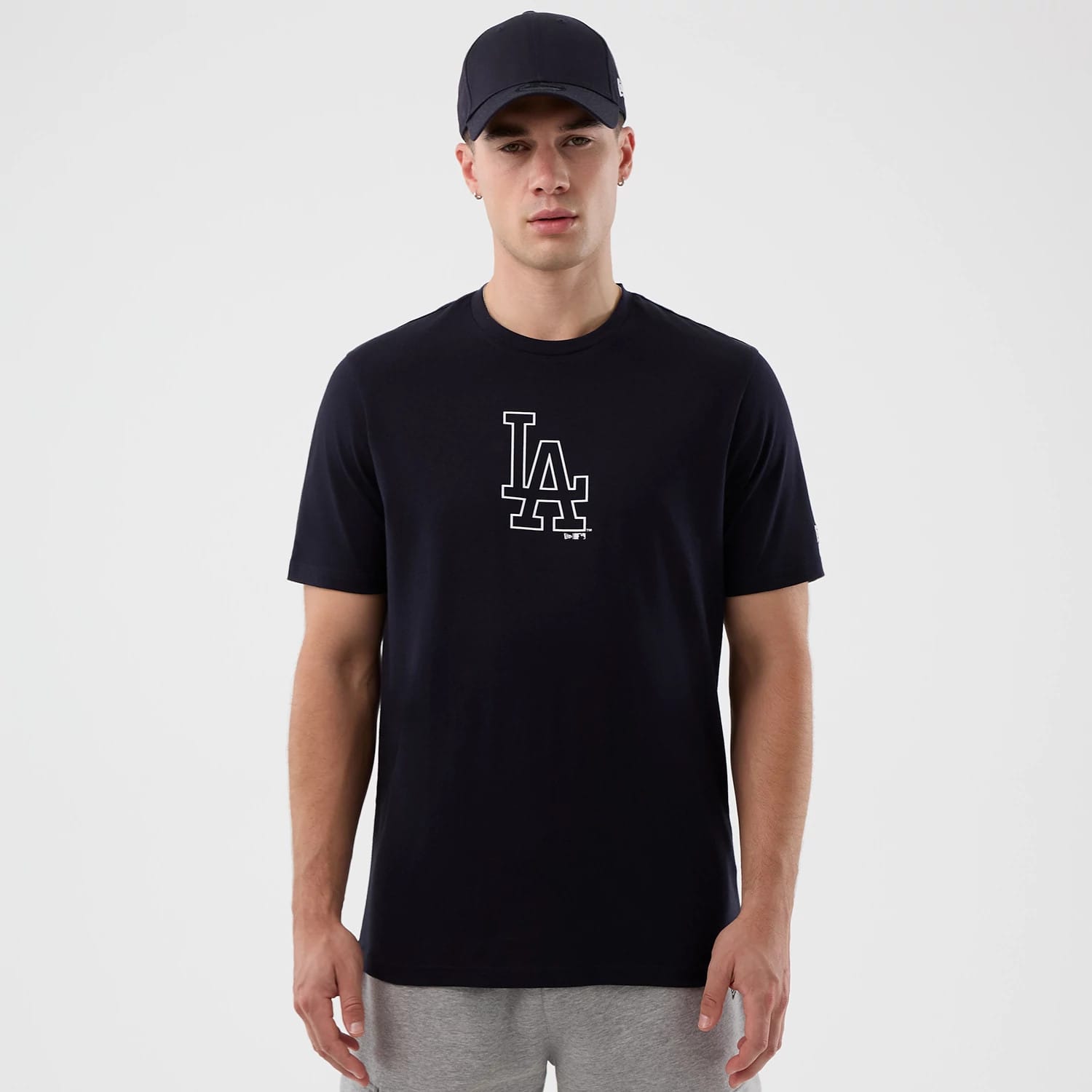 The Male model is wearing LA Dodgers MLB Back To School Navy T-Shirt 1