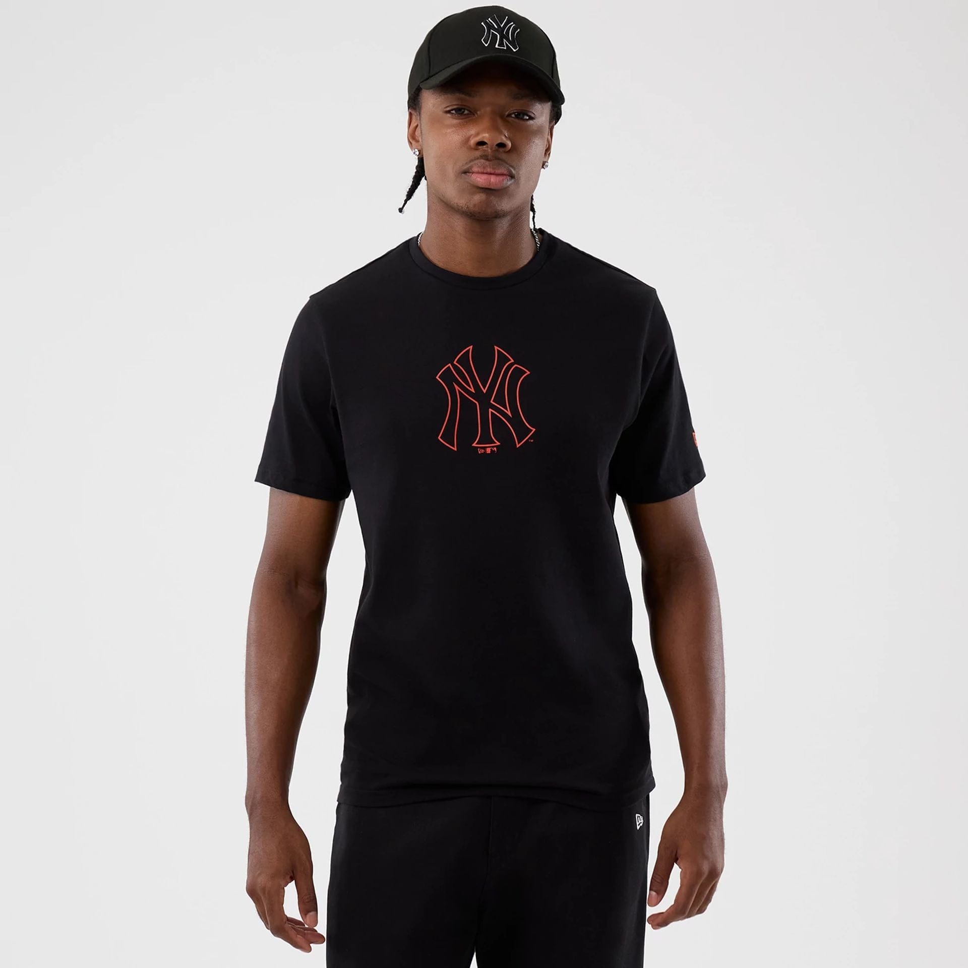 The Male model is wearing New York Yankees MLB Back To School Black T-Shirt 1