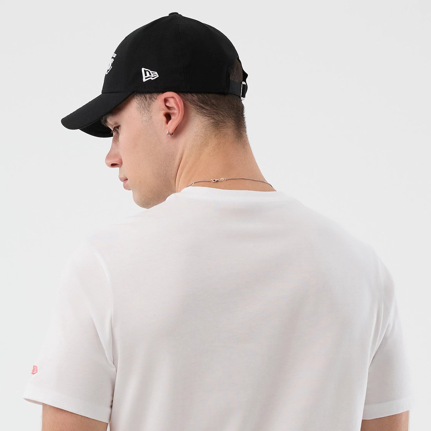 The Male model is wearing Lakers NBA Back To School Graphic White T-Shirt 7