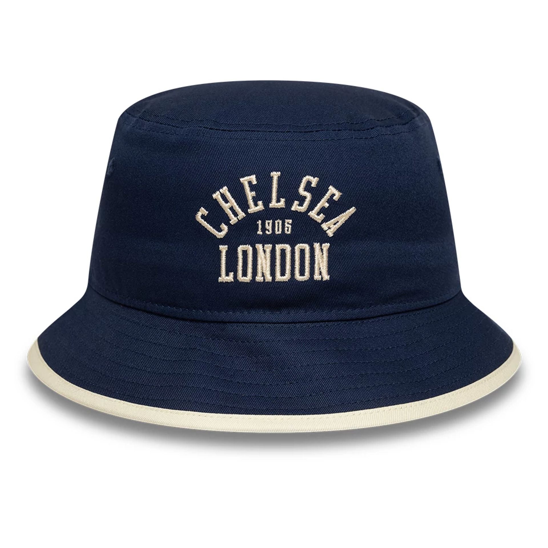 This is a Chelsea FC Lion Crest College Navy Bucket Hat 2