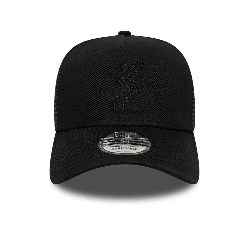 This is a Liverpool FC Tonal Black 9FORTY A-Frame Trucker Adjustable Cap 2