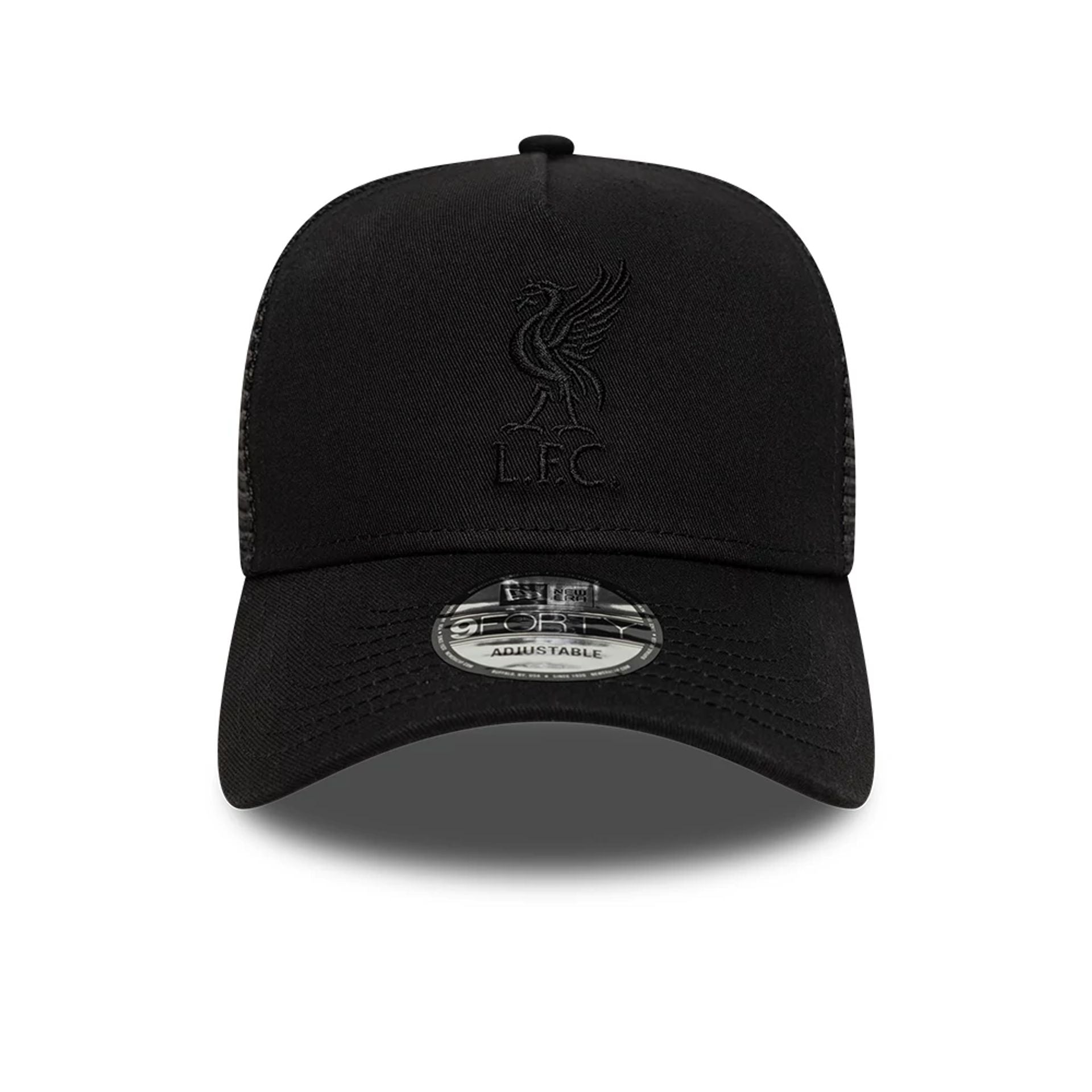 This is a Liverpool FC Tonal Black 9FORTY A-Frame Trucker Adjustable Cap 2