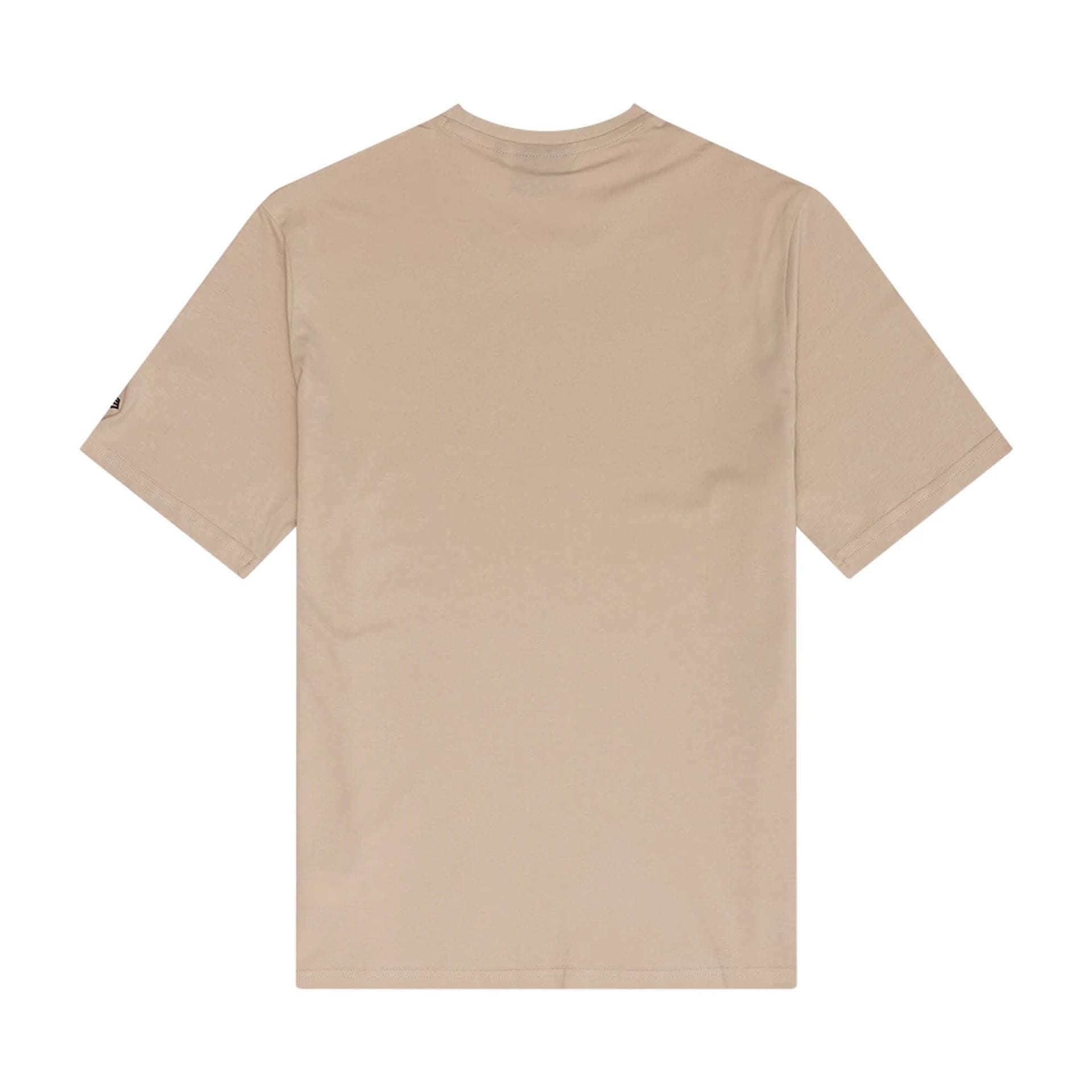 The Male model is wearing New York Yankees MLB Large Logo Graphic Light Beige T-Shirt 2