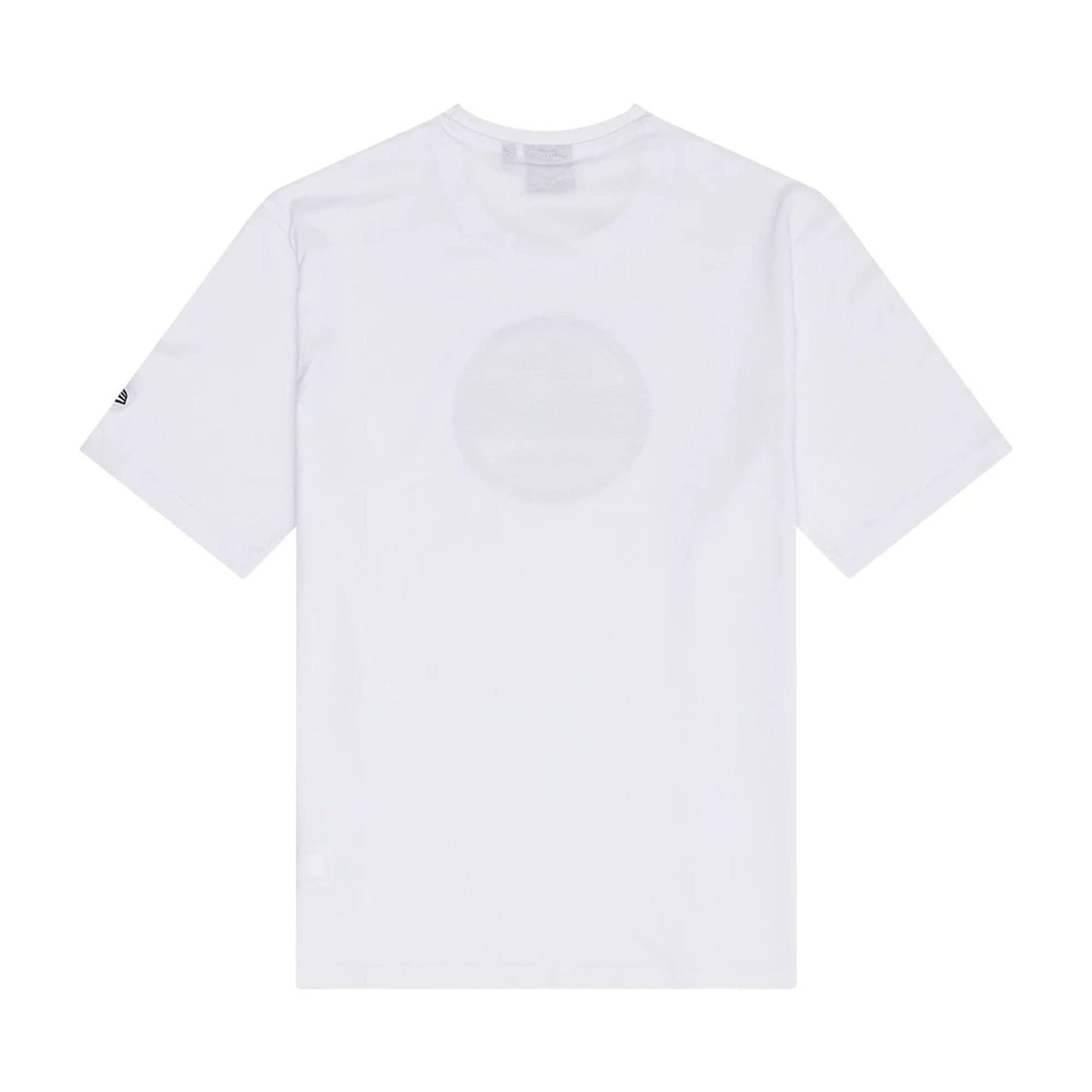 The Male model is wearing New Era Sticker Graphic White T-Shirt 2