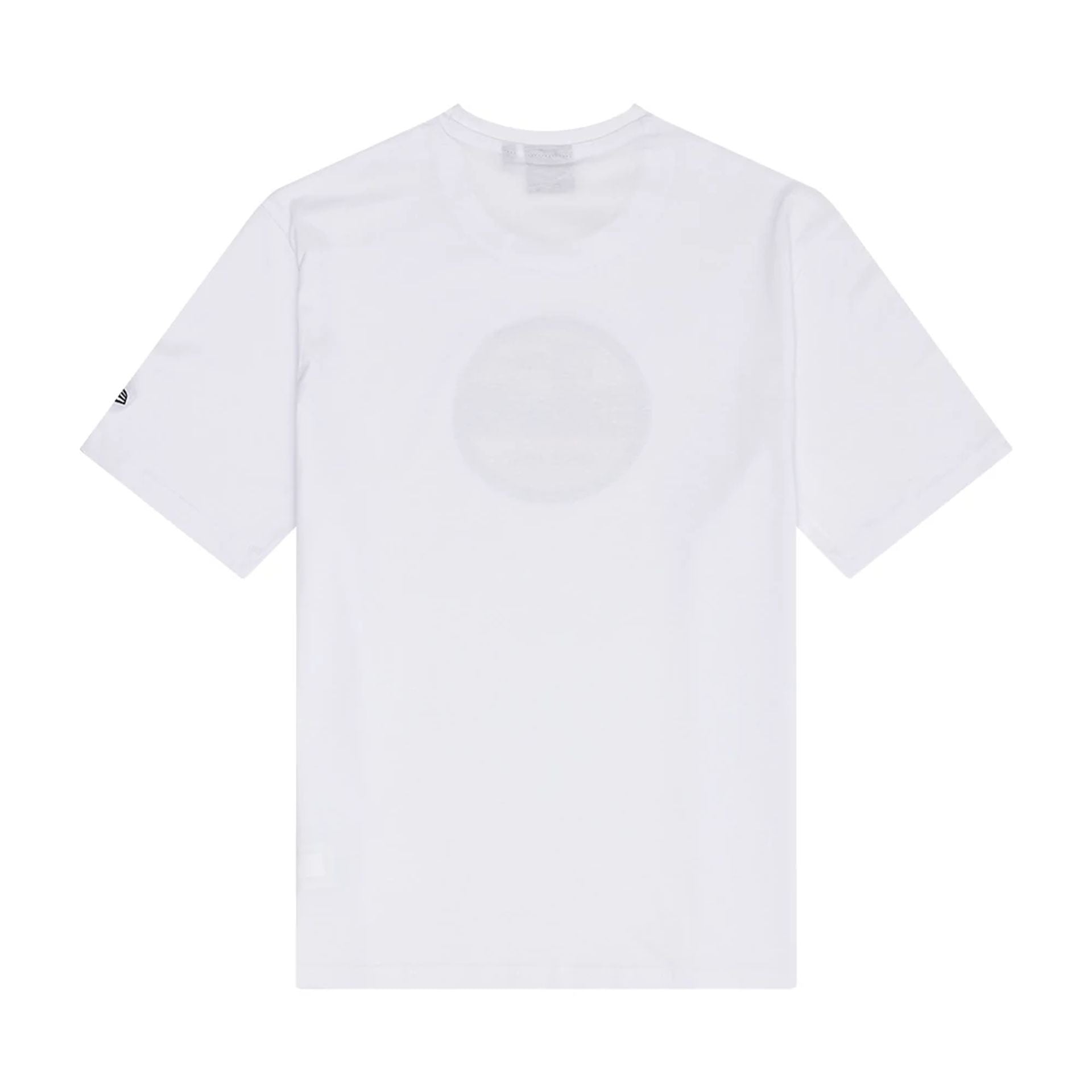 The Male model is wearing New Era Sticker Graphic White T-Shirt 2