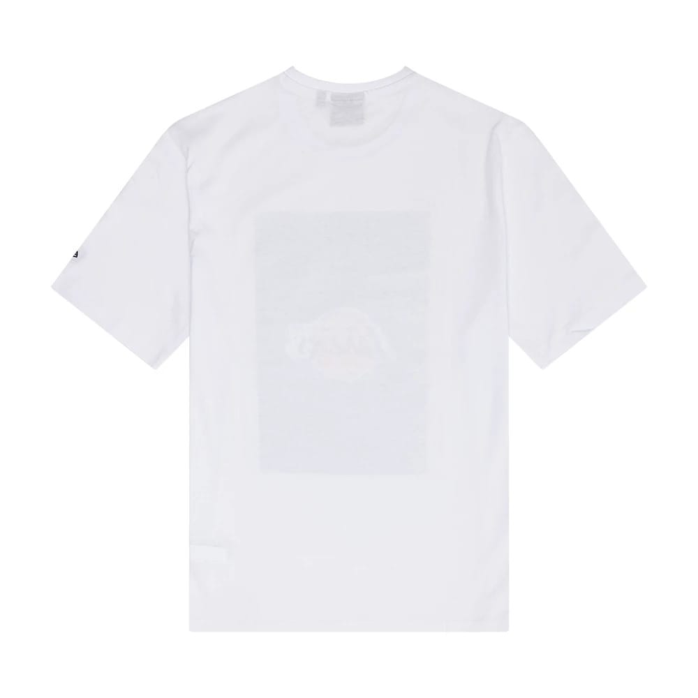 The Male model is wearing LA Lakers NBA Photographic White T-Shirt 2