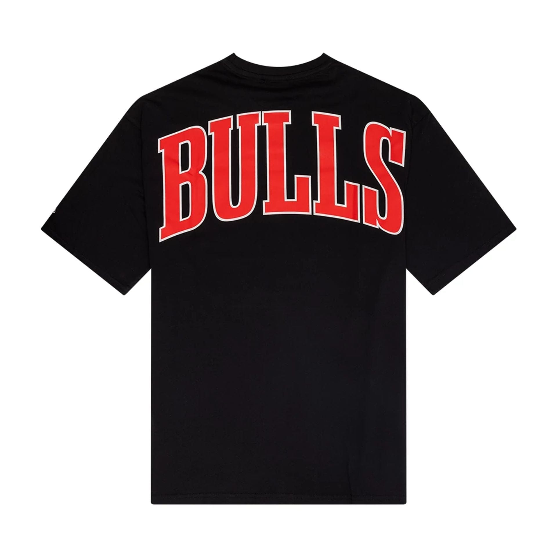 The Male model is wearing Chicago Bulls NBA Arch Graphic Black Oversized T-Shirt 2