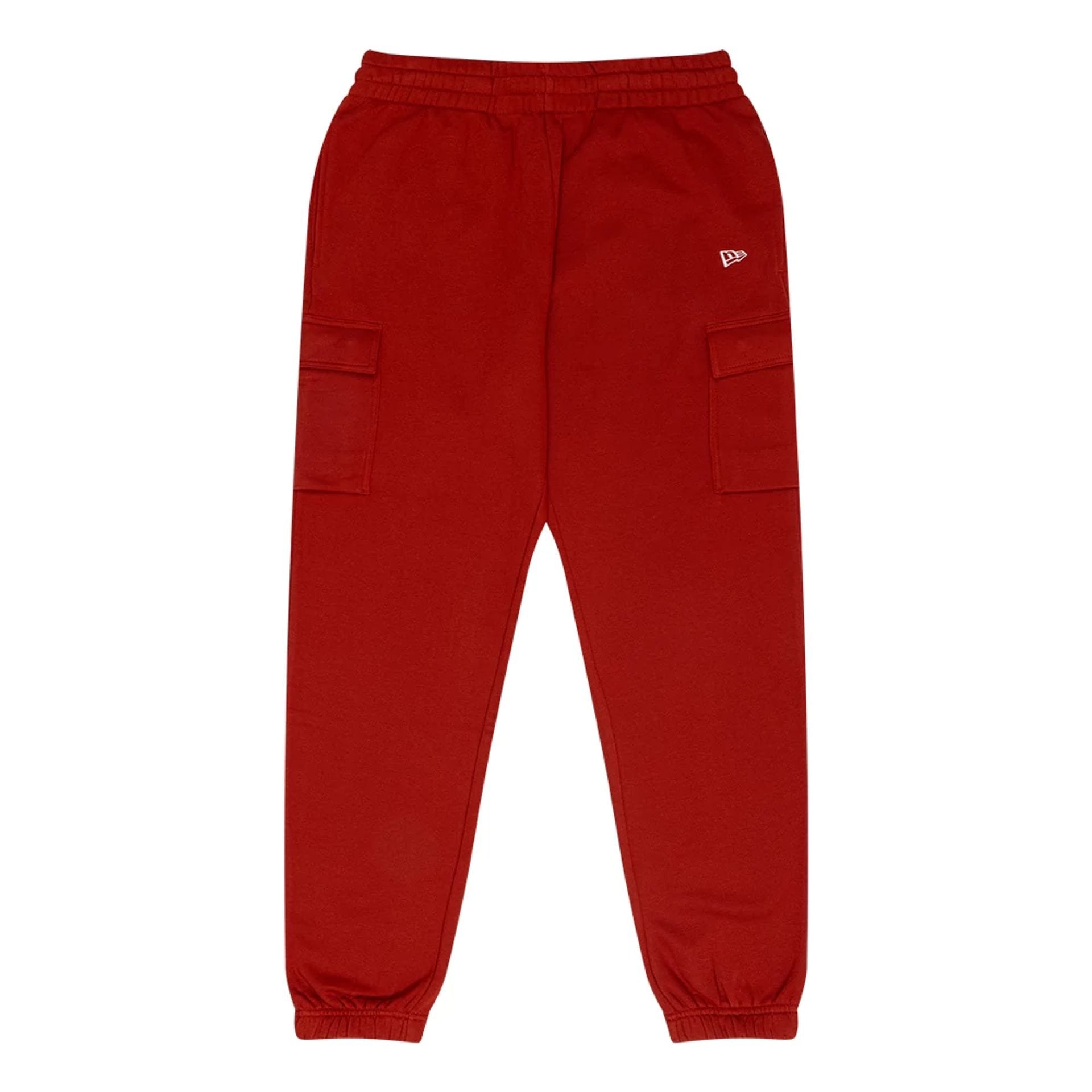 The Male model is wearing New Era Flag Dark Red Cargo Joggers 1