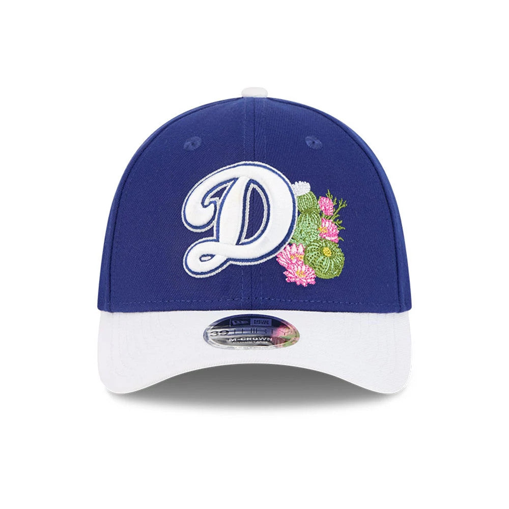 Pictured is this MLB Spring Training 2026 LA Dodgers 39THIRTY M-Crown Stretch Fit cap in dark blue. 3