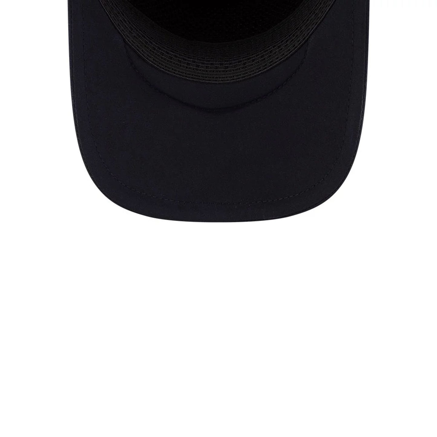 Detroit Tigers MLB Batting Practice 2026 Navy New Era 9FORTY Apex Adjustable Cap, inside view showing the black sweatband and the dark undervisor, highlighting the clean internal stitching details.