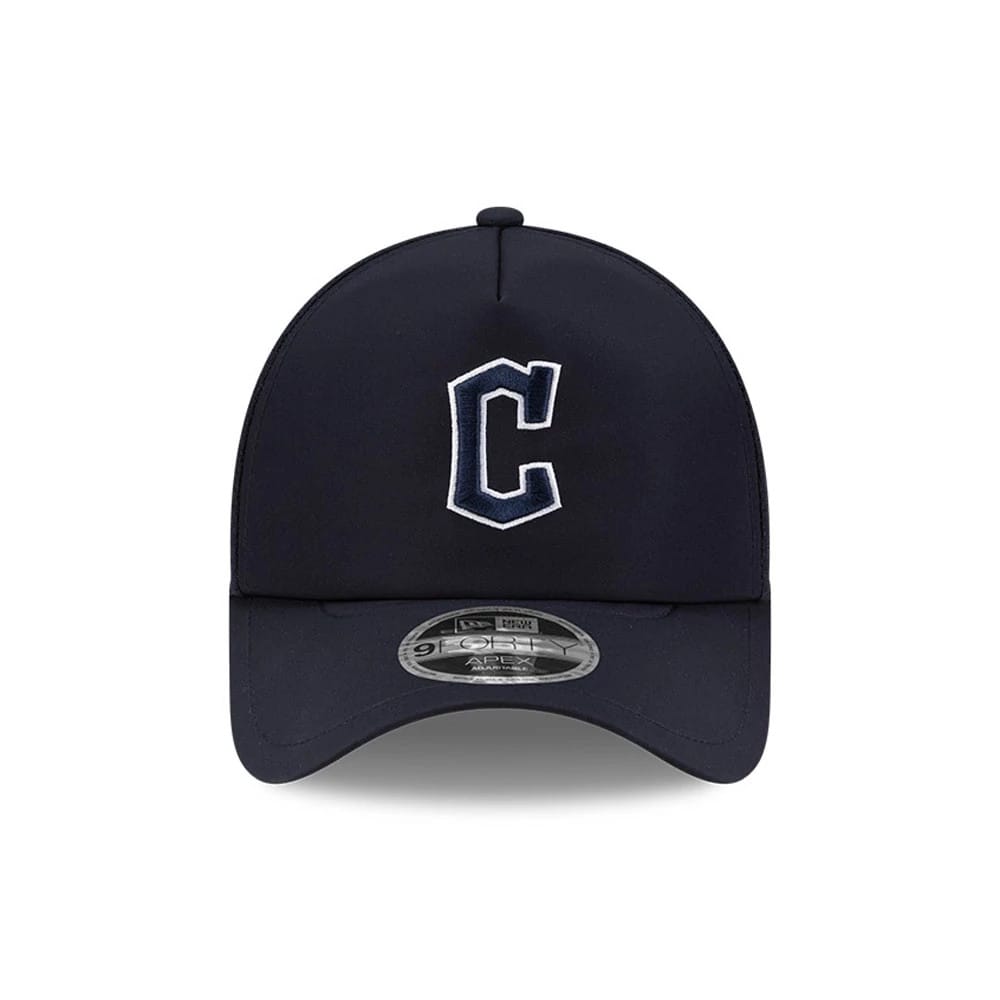 Pictured is this MLB Batting Practice 2026 Cleveland Guardians 9FORTY Apex cap in navy. 2