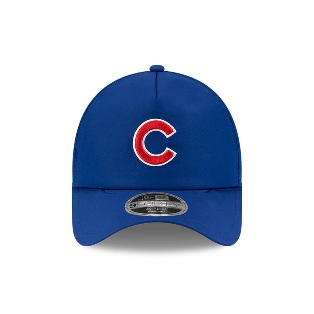 Pictured is this MLB Batting Practice 2026 Chicago Cubs 9FORTY Apex cap in blue. 2