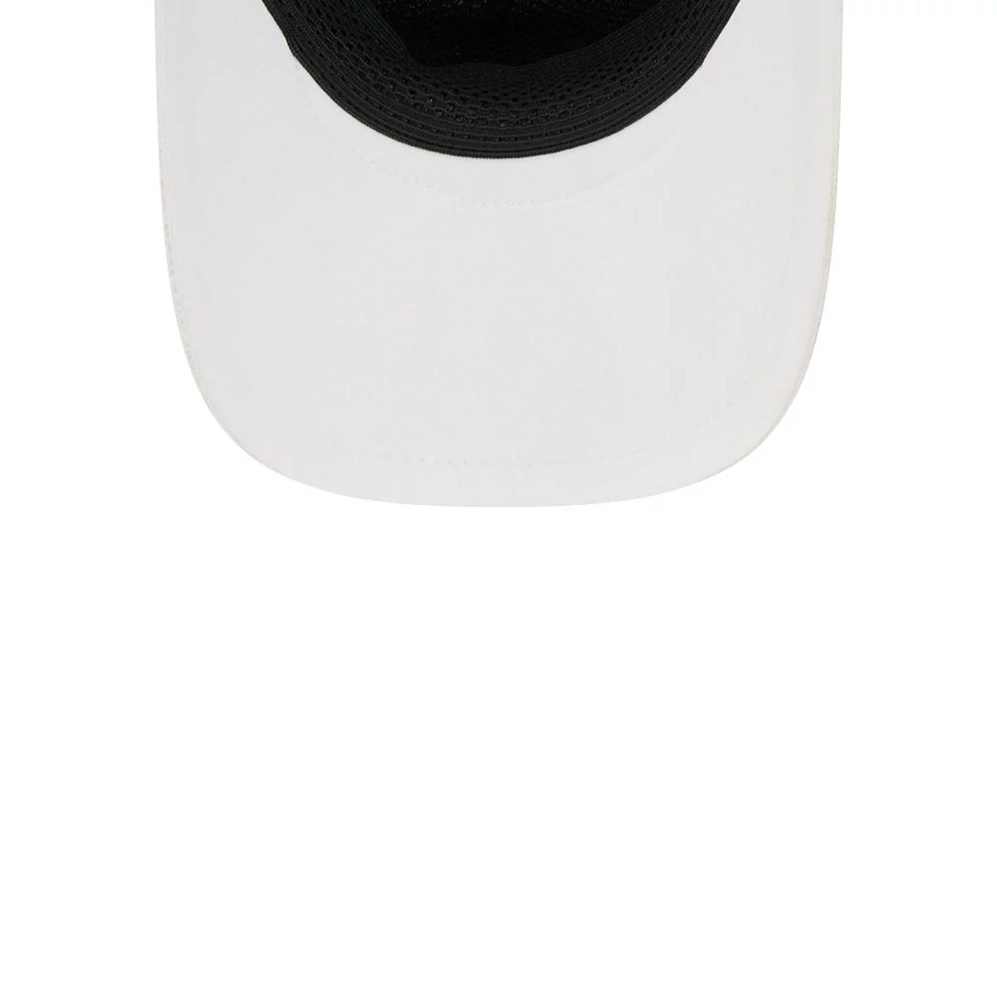 Chicago White Sox MLB Batting Practice 2026 White New Era 9FORTY Apex Adjustable Cap, inside view showing the black sweatband, contrasting white undervisor and part of the structured crown interior.
