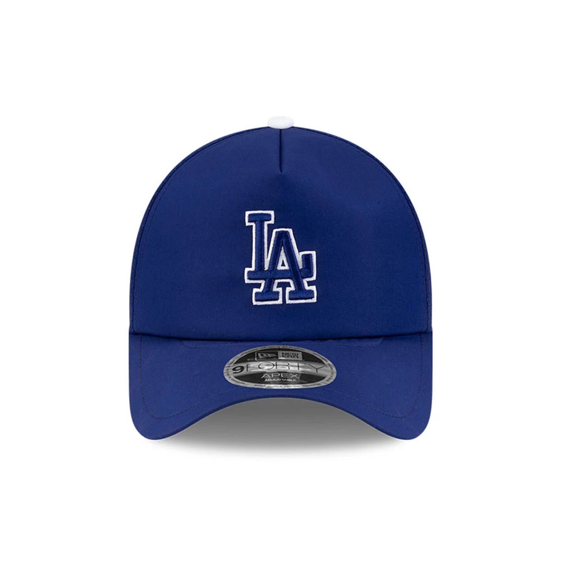Pictured is this MLB Batting Practice 2026 LA Dodgers 9FORTY Apex cap in dark blue. 2