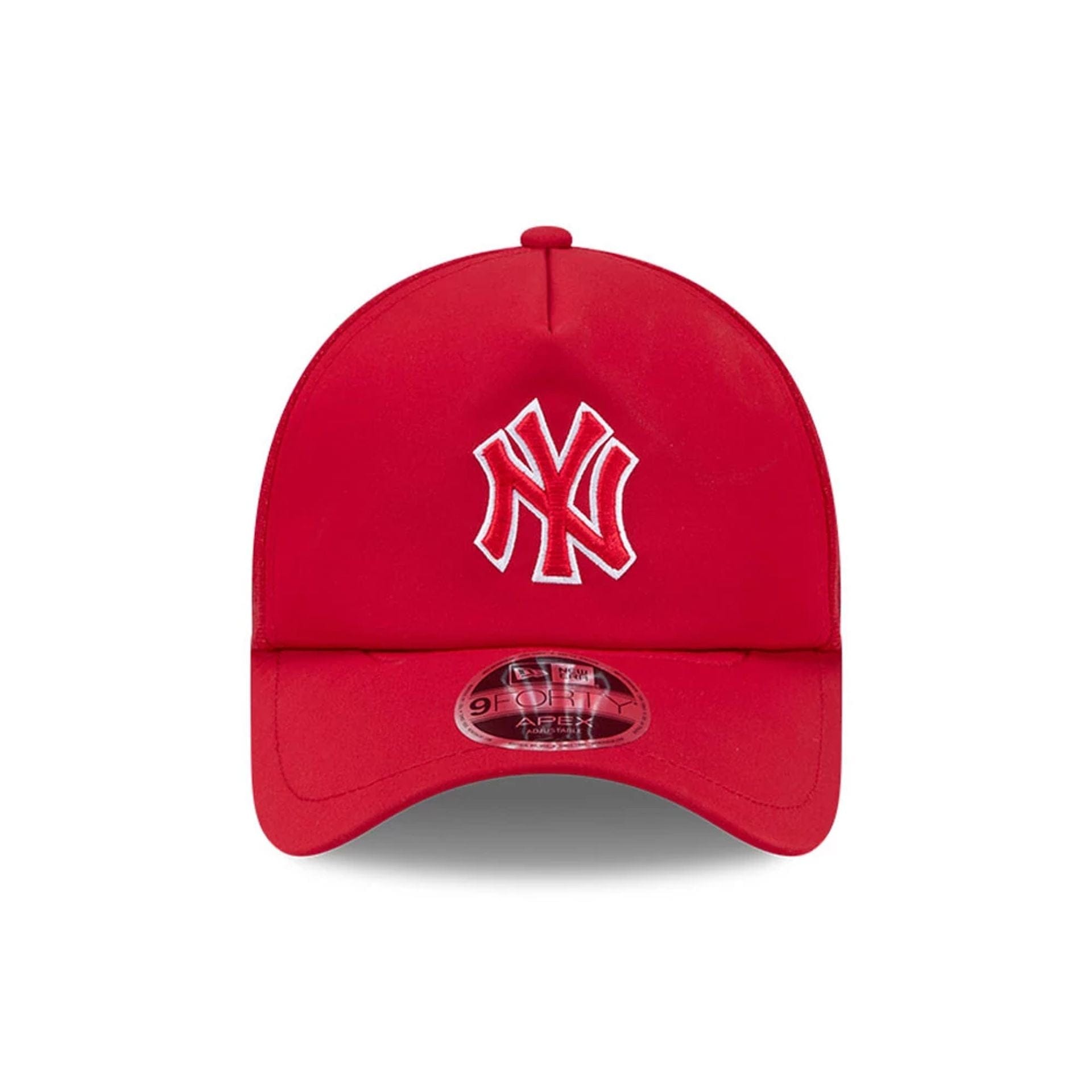Pictured is this MLB Batting Practice 2026 New York Yankees 9FORTY Apex cap in Red. 2