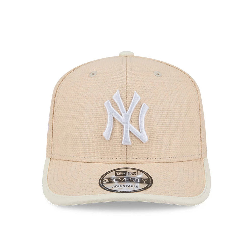 Pictured is this MLB Wicker New York Yankees 9SEVENTY Stretch Snap cap in Cream. 3