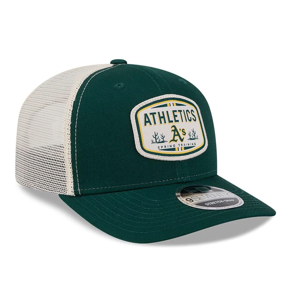 Pictured is this MLB Patch Athletics 9SEVENTY Stretch Snap cap in dark green. 4