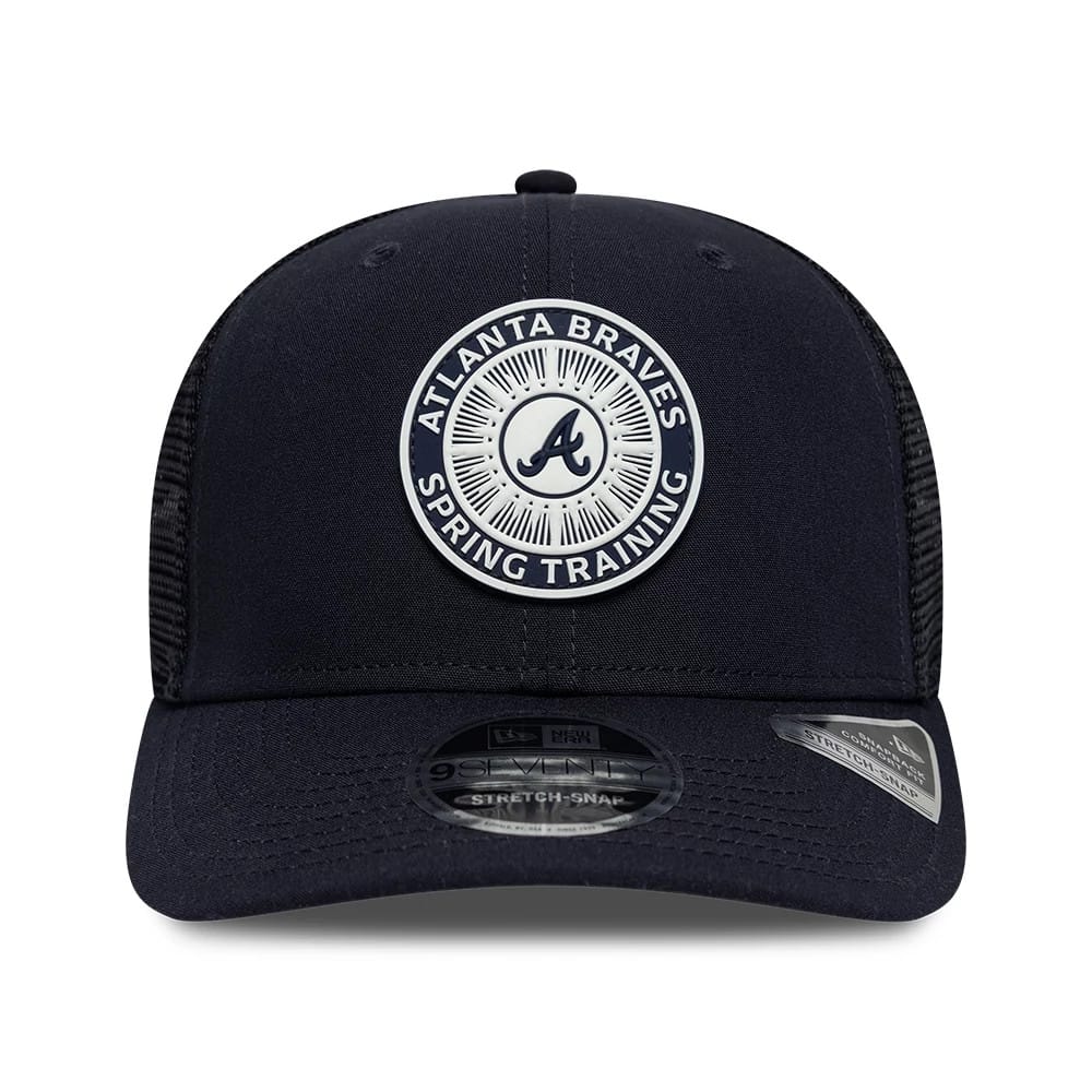 Pictured is this MLB Circles Atlanta Braves 9SEVENTY Stretch Snap cap in navy. 3