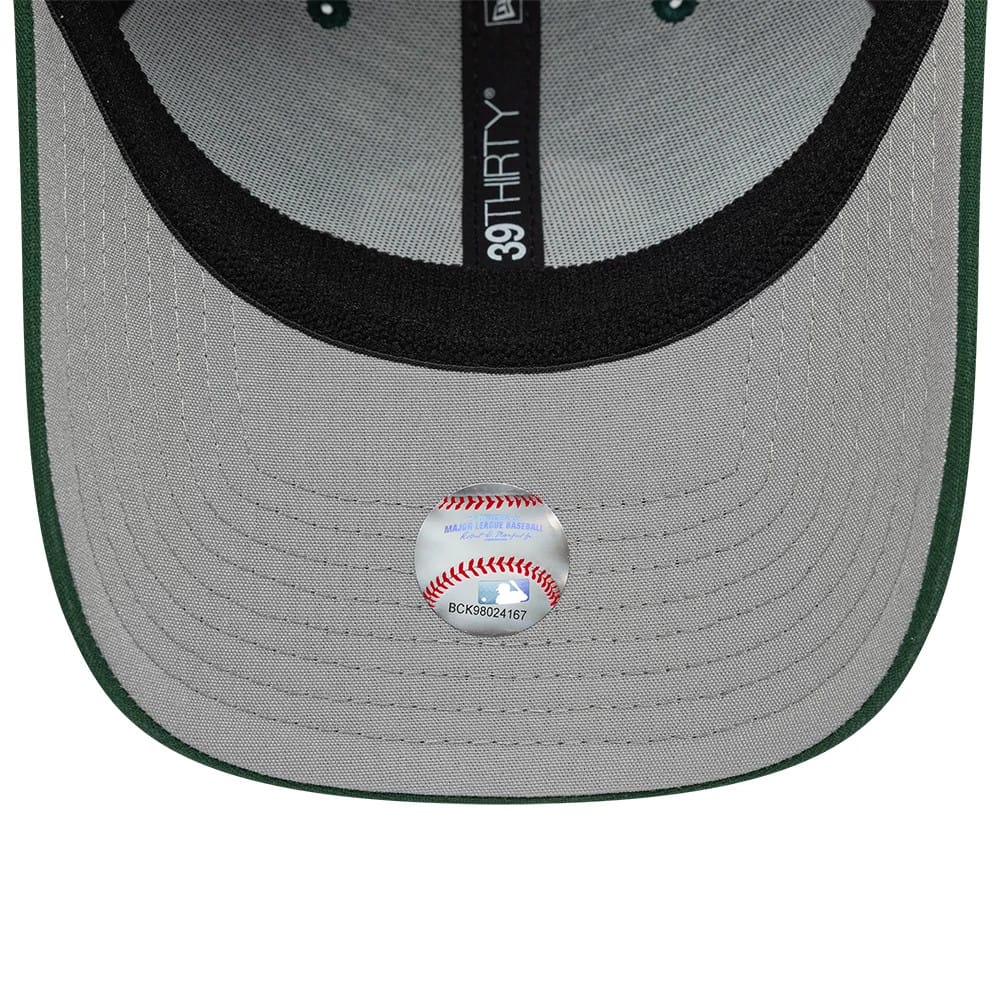 Pictured is this MLB Ripstop Athletics 39THIRTY Stretch Fit cap in dark green. 2