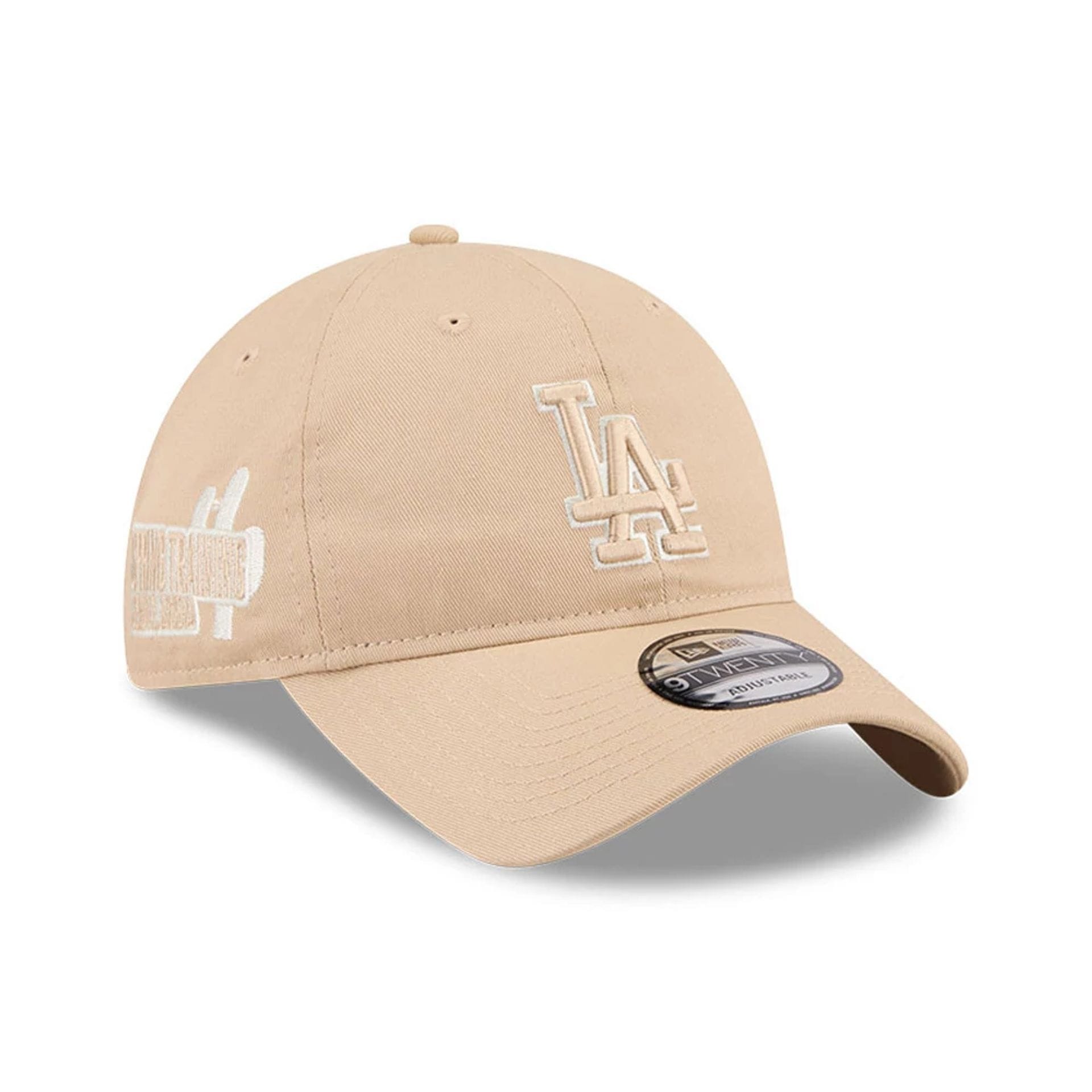 Pictured is this MLB Colours LA Dodgers 9TWENTY cap in light beige. 1