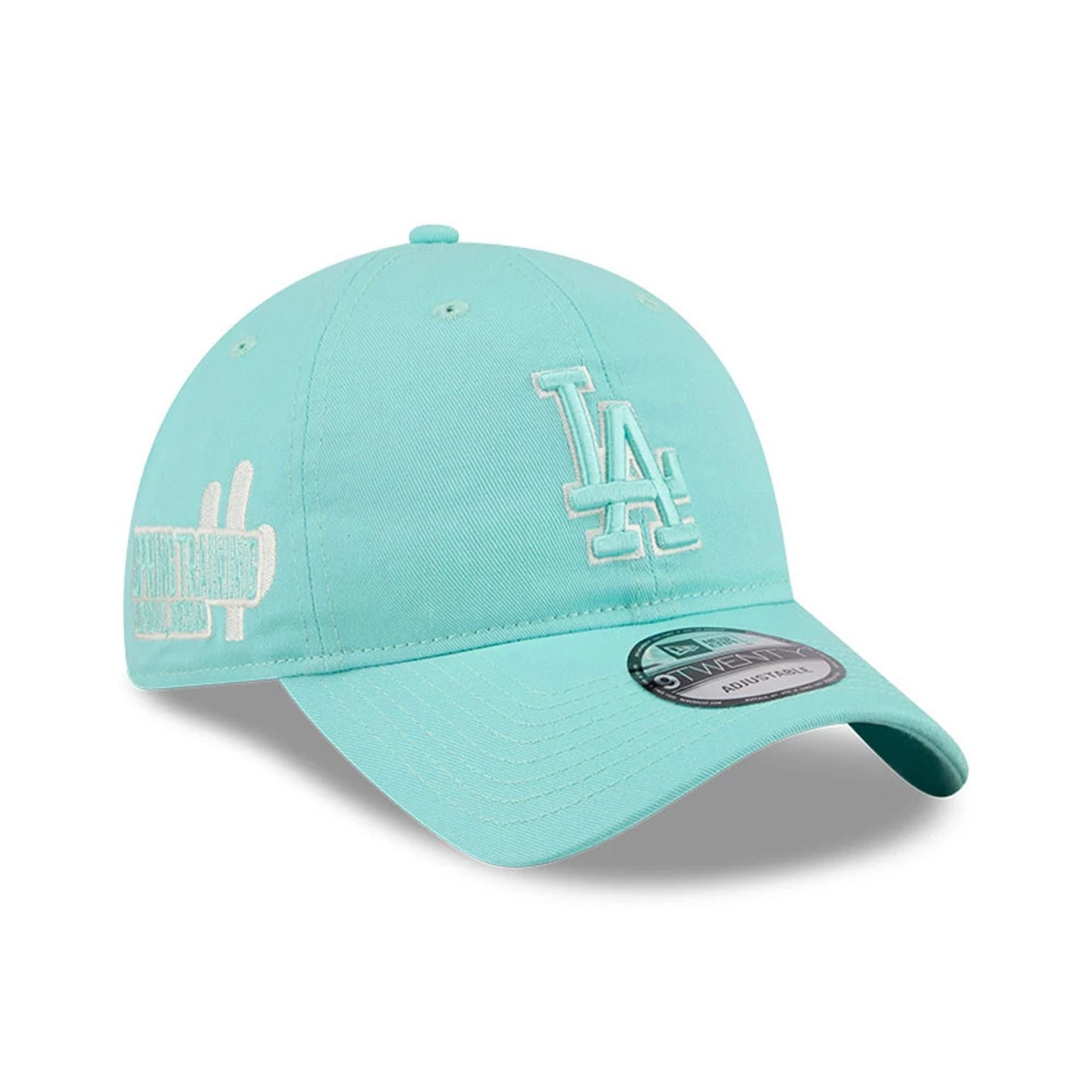 Pictured is this MLB Colours LA Dodgers 9TWENTY cap in turquoise. 1