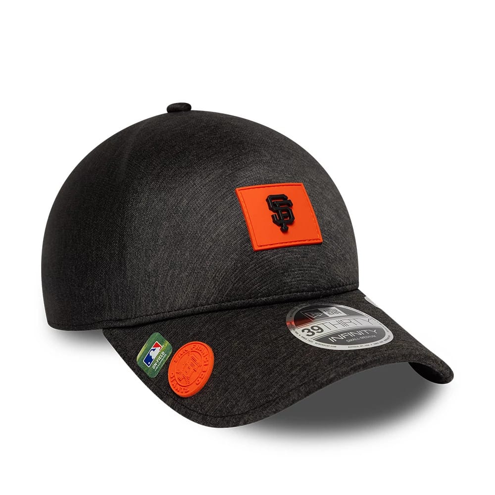 Pictured is this MLB Clubhouse San Francisco Giants 39THIRTY Infinity Stretch Fit cap in black. 1