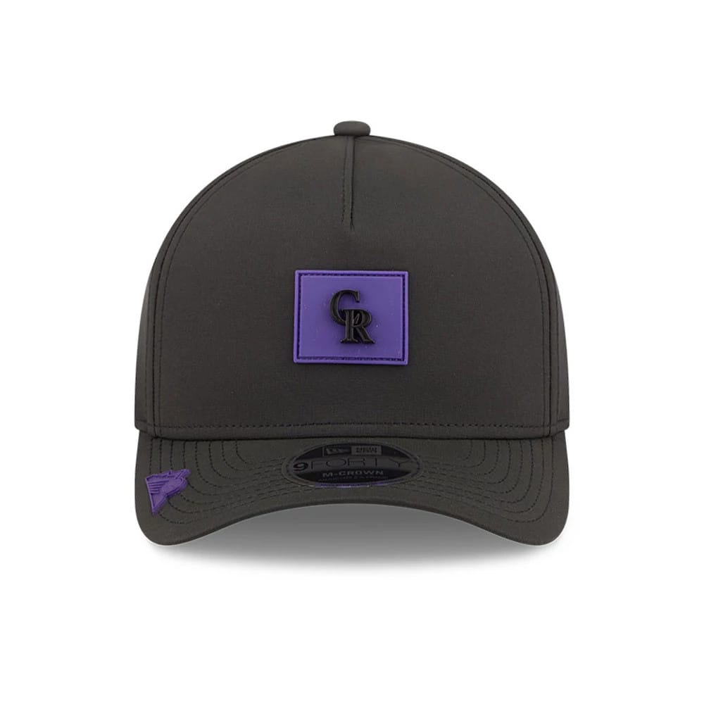 Pictured is this MLB Clubhouse Colorado Rockies 9FORTY M-Crown A-Frame cap in black. 2