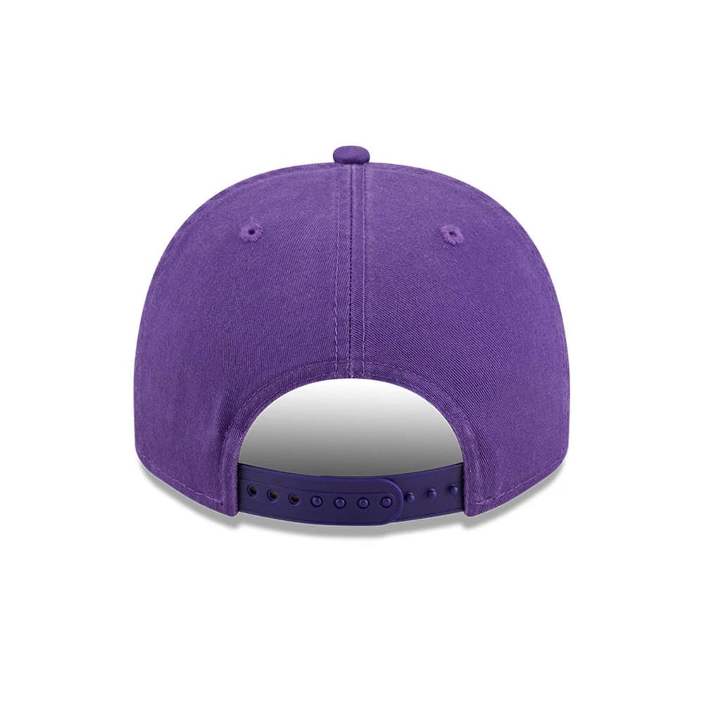 Pictured is this NBA Historic LA Lakers 9FIFTY A-Frame Snapback cap in purple. 7