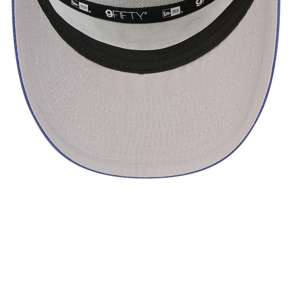 Pictured is this MLB Blocked Brooklyn Dodgers 9FIFTY Split Panel Snapback cap in dark blue. 2