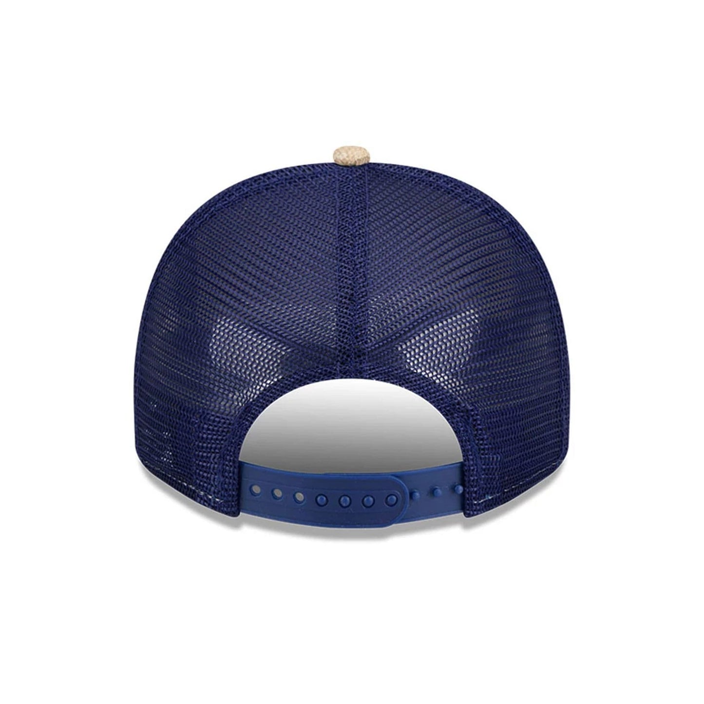 Pictured is this MLB Beaded LA Dodgers 9FIFTY A-Frame Trucker cap in beige. 8