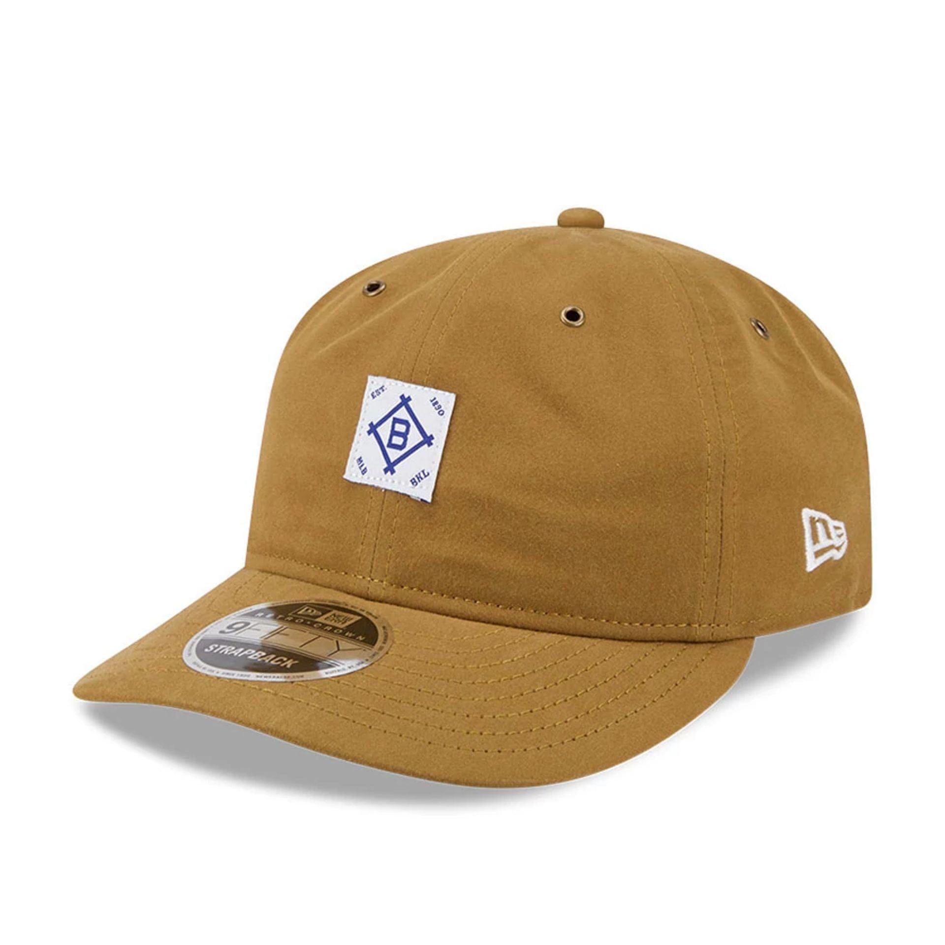 Pictured is this MLB Brushed Brooklyn Dodgers Retro Crown 9FIFTY cap in Dark Beige. 1