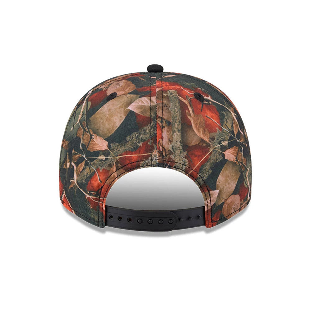 Pictured is this MLB Leaves Arizona Diamondbacks 9FIFTY A-Frame Snapback cap in bright orange. 7
