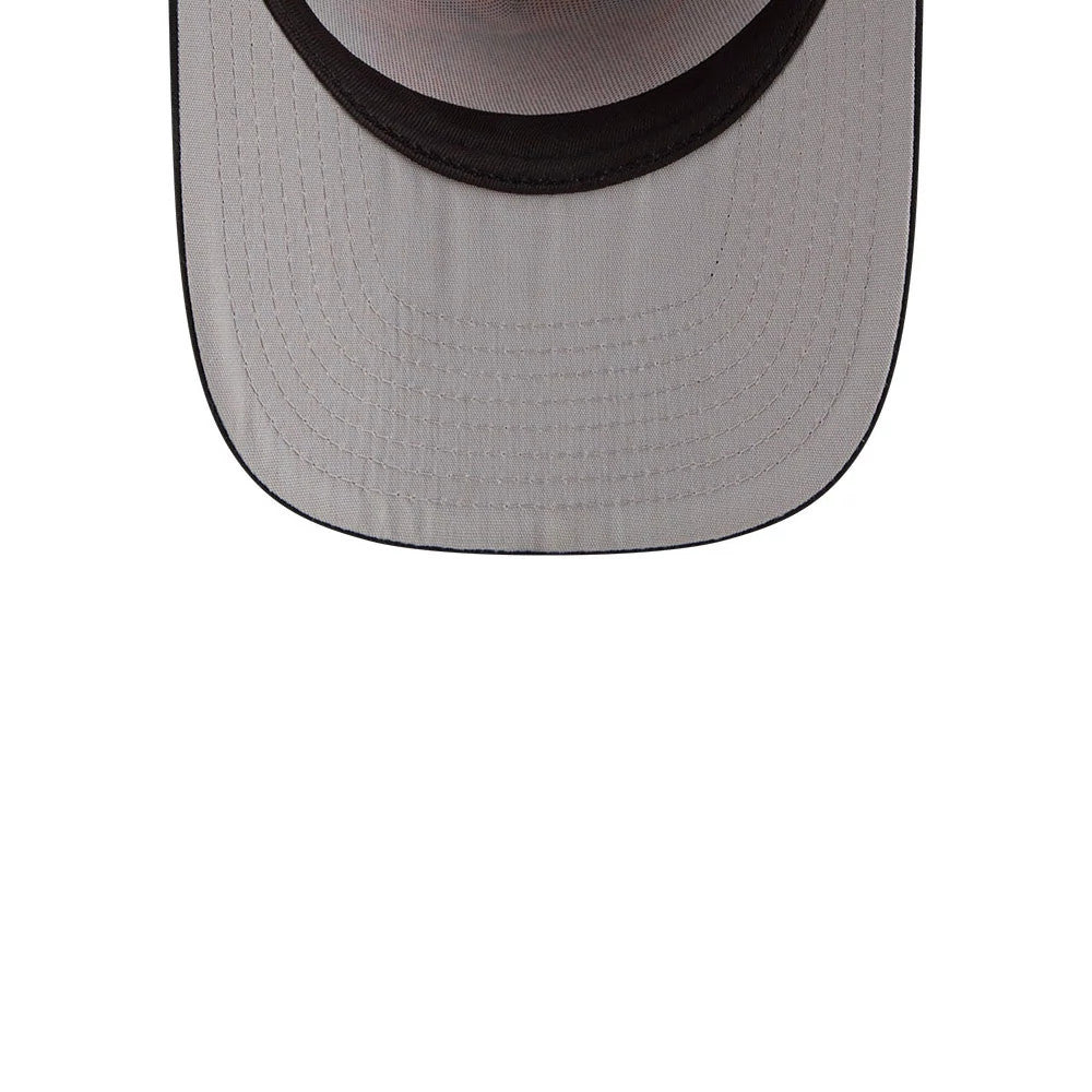 Pictured is this MLB Leaves New York Yankees 9FIFTY A-Frame Snapback cap in bright orange. 2
