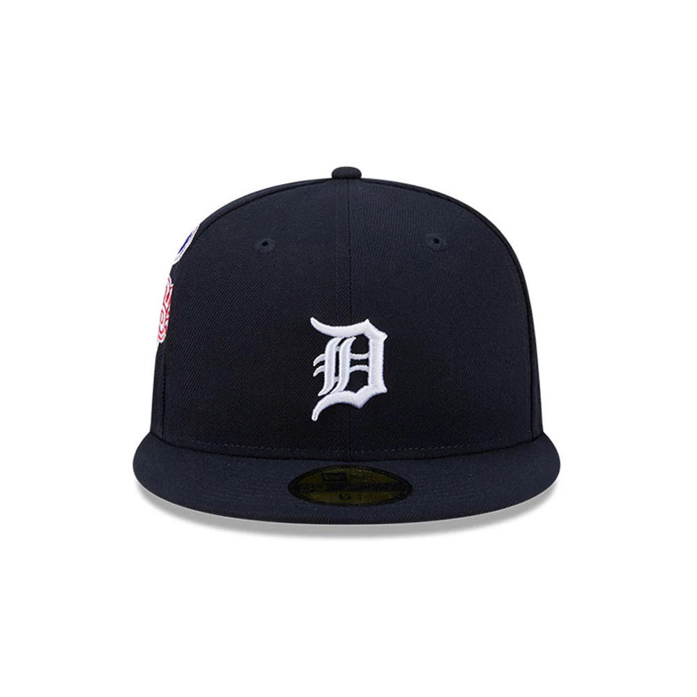 Pictured is this MLB Hidden Hit Detroit Tigers 59FIFTY Fitted cap in navy. 3