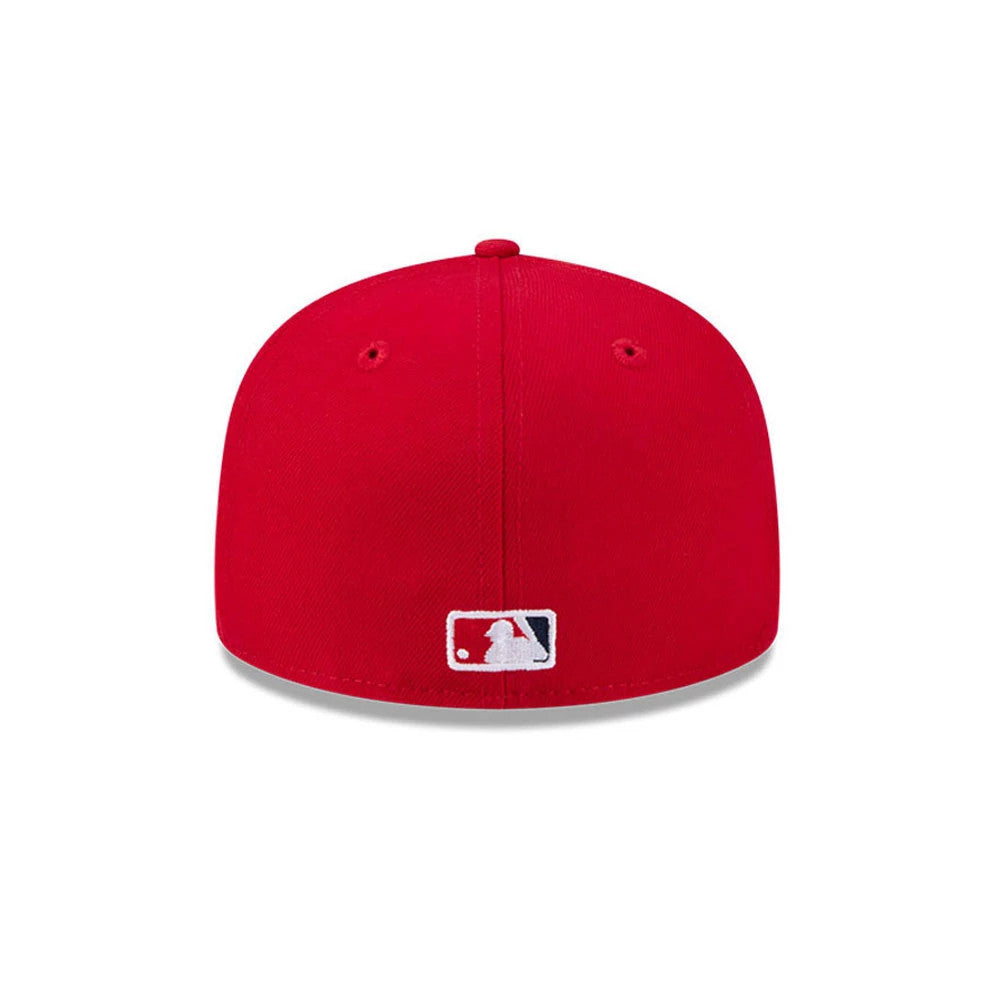 Pictured is this MLB Hidden Hit LA Angels 59FIFTY Fitted cap in red. 7