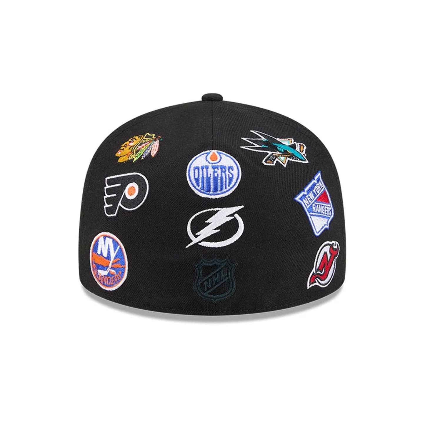 Pictured is this NHL All Over 59FIFTY Fitted cap in black. 7