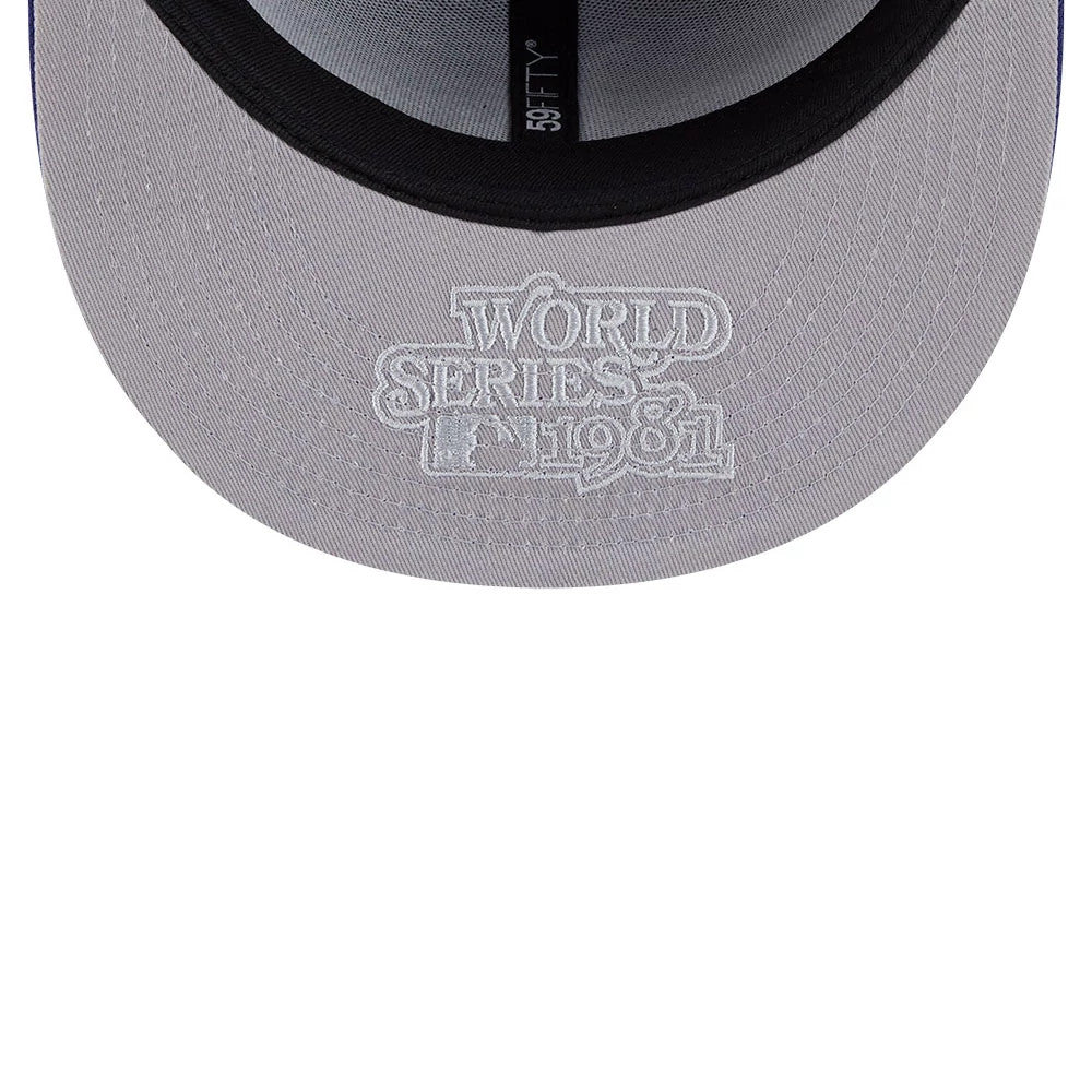 Pictured is this MLB Hidden Hit LA Dodgers 59FIFTY Fitted cap in dark blue. 2