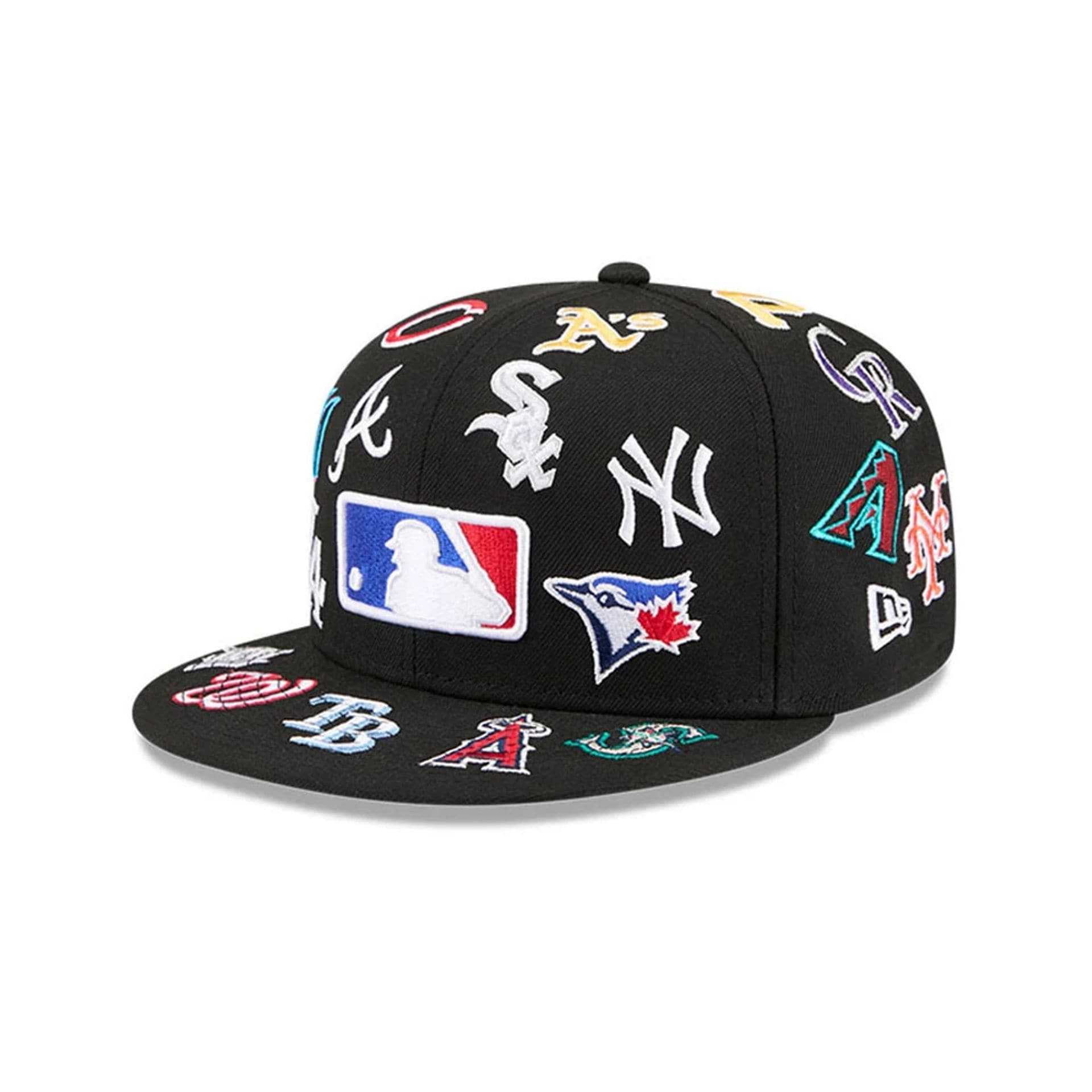 Pictured is this MLB All Over 59FIFTY Fitted cap in black. 1