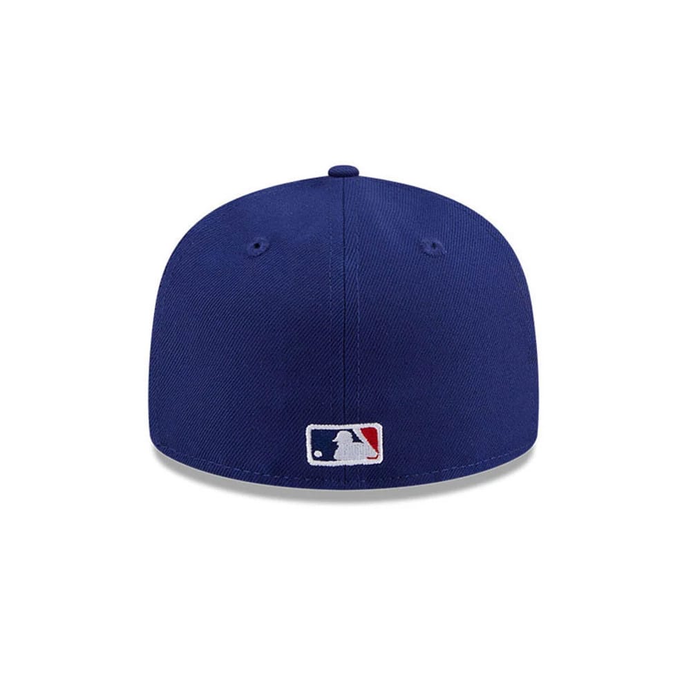 Pictured is this MLB Hidden Hit LA Dodgers Cooperstown 59FIFTY Fitted cap in dark blue. 7