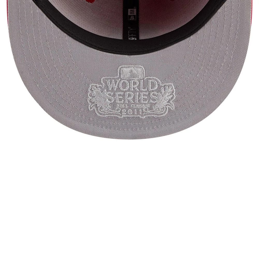 Pictured is this MLB Hidden Hit St. Louis Cardinals 59FIFTY Fitted cap in red. 2