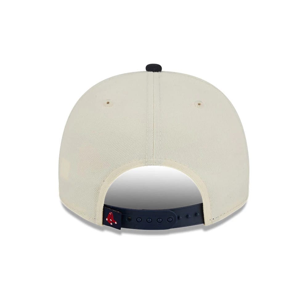 Pictured is this MLB Classic Boston Red Sox 9FIFTY A-Frame Snapback cap in Cream. 7