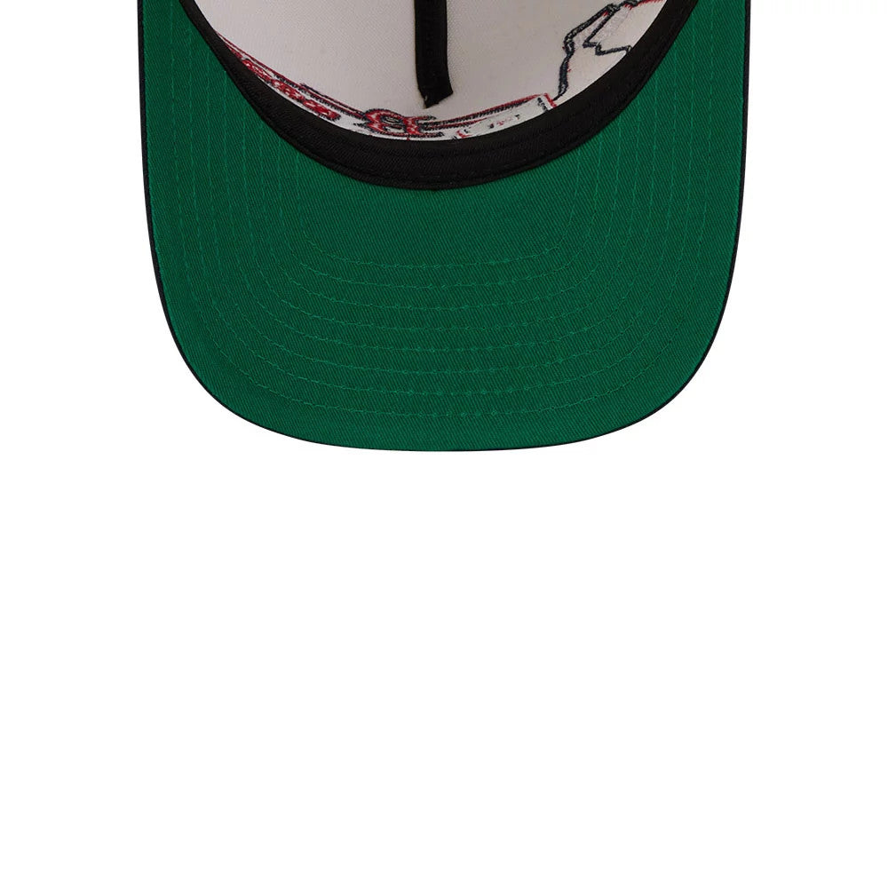 Pictured is this MLB Classic Boston Red Sox 9FIFTY A-Frame Snapback cap in Cream. 2