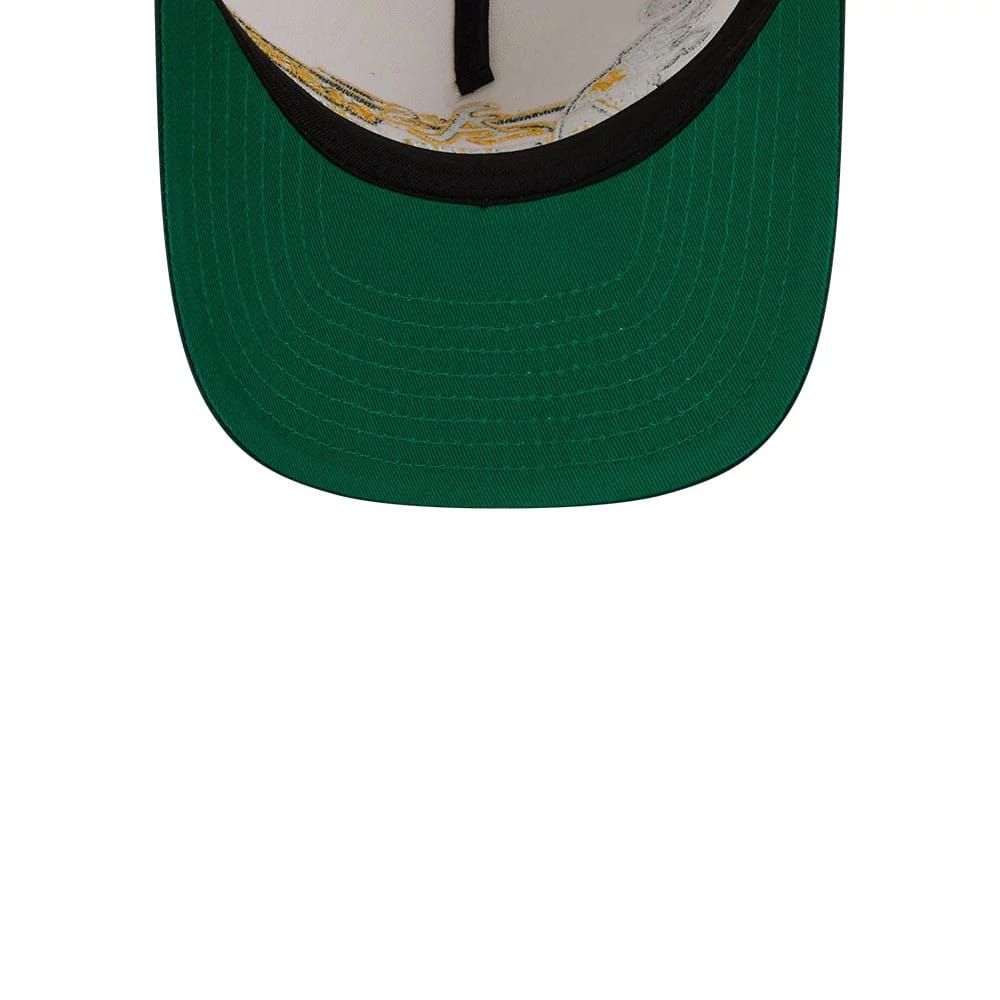 Pictured is this MLB Classic Athletics 9FIFTY A-Frame Snapback cap in White. 2