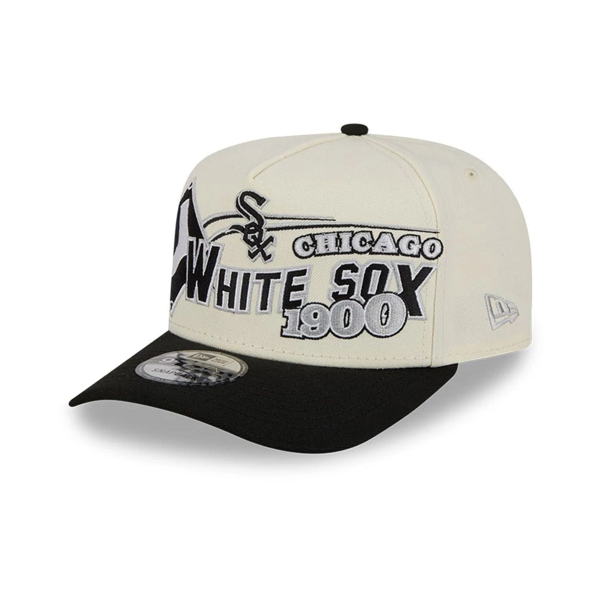 Pictured is this MLB Classic Chicago White Sox 9FIFTY A-Frame Snapback cap in White. 1