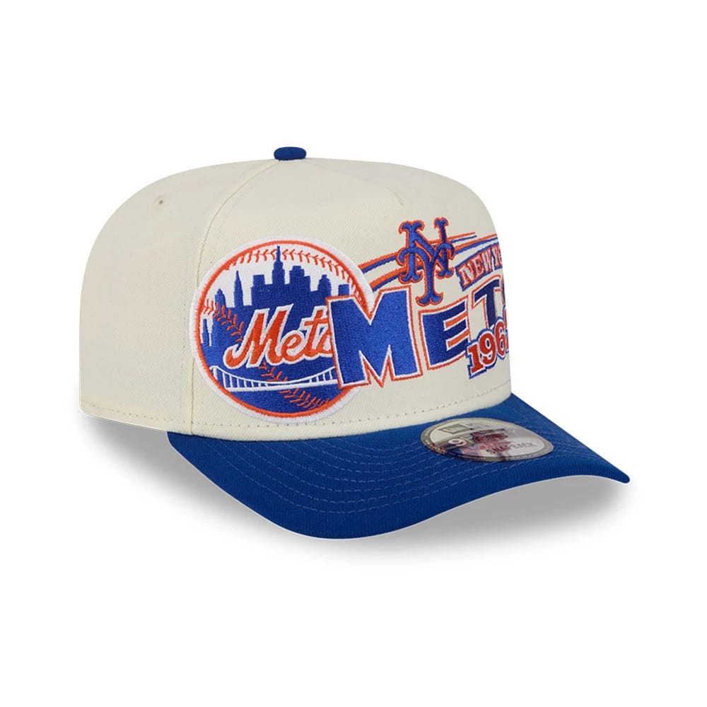 Pictured is this MLB Classic New York Mets 9FIFTY A-Frame Snapback cap in Cream . 4